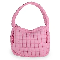 Large Solid Pink Puffy Tote