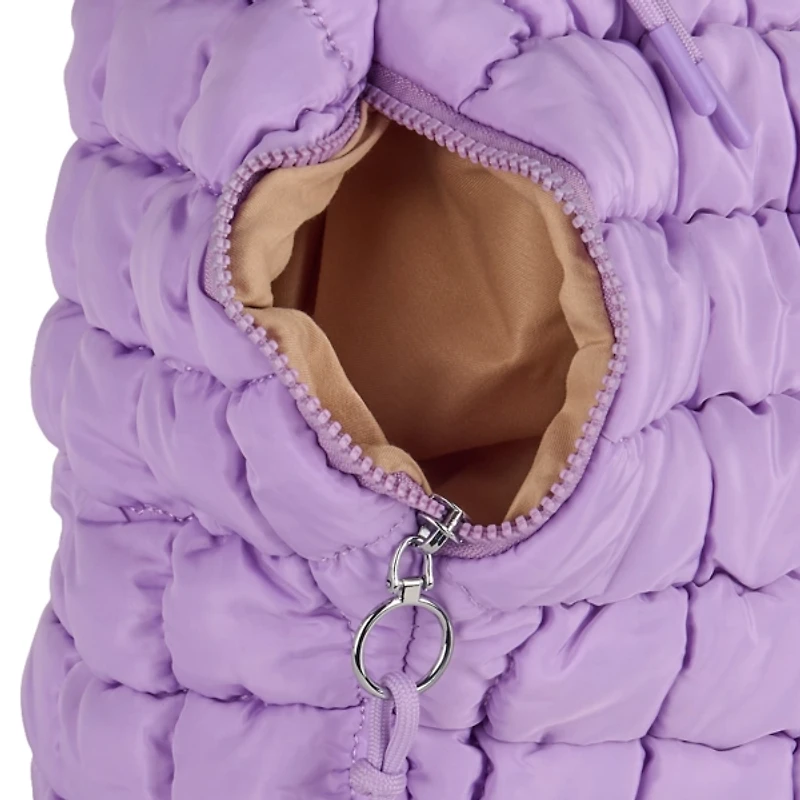 Large Solid Purple Puffy Tote