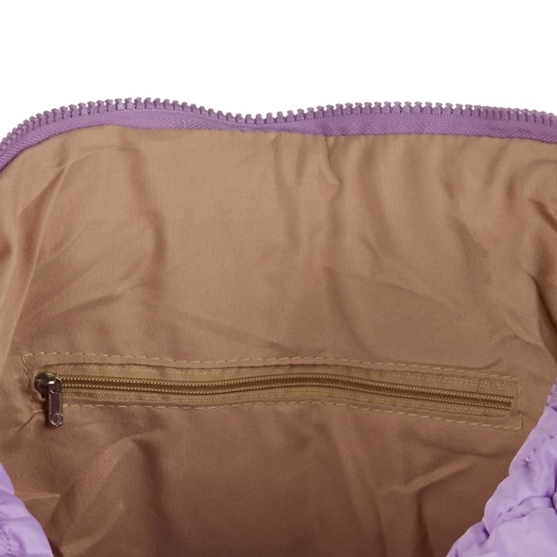 Large Solid Purple Puffy Tote