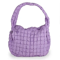 Large Solid Purple Puffy Tote