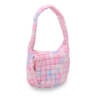 Pink Tie Dye Puffy Tote Bag