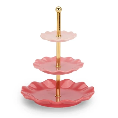 Pink Scalloped Tiered Jewelry Holder