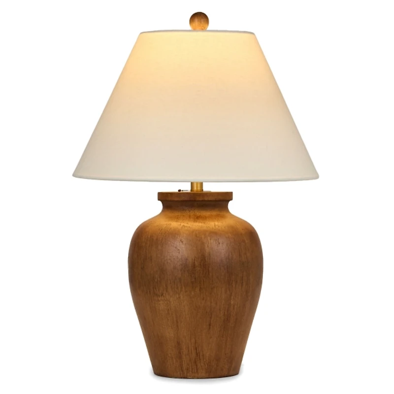 Brown Resin Wood Finish Table Lamp