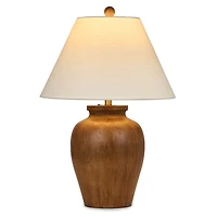 Brown Resin Wood Finish Table Lamp