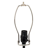 Round Blue Ribbed Cement Table Lamp