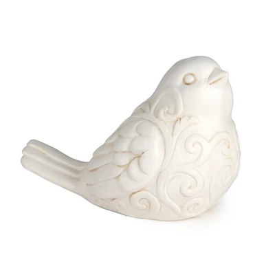 Distressed White Bird Figurine, 5 in.