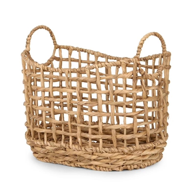 Large Water Hyacinth Open Weave Basket