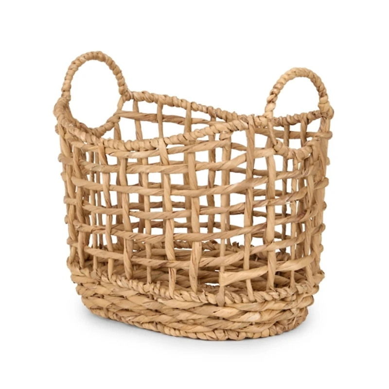 Water Hyacinth Open Weave Basket