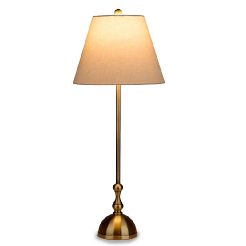 Gold Metal Dome Candlestick Buffet Lamp