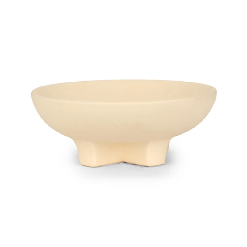 Cream Ceramic Pedestal Bowl