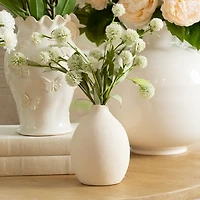 Ivory Ceramic Vase, 6.6 in.