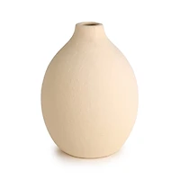 Ivory Ceramic Vase, 6.6 in.