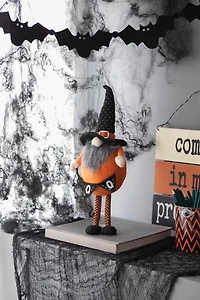 Orange Halloween Gnome with Boo Banner