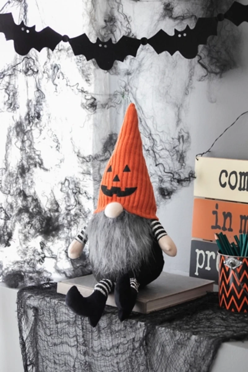 Halloween Gnome with Jack O Lantern Hat