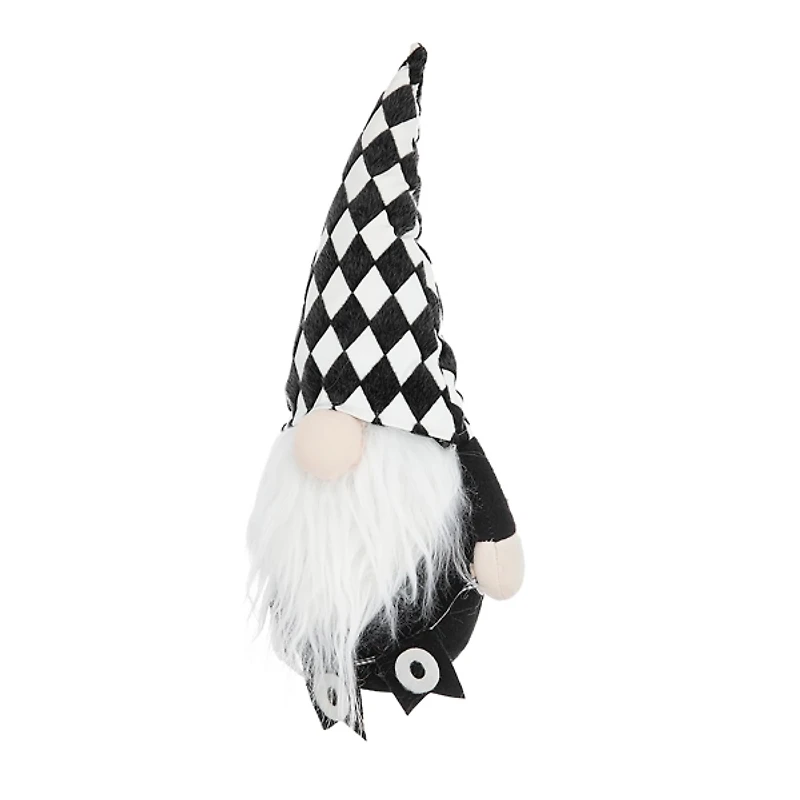 Checkered Halloween Gnome with Boo Banner