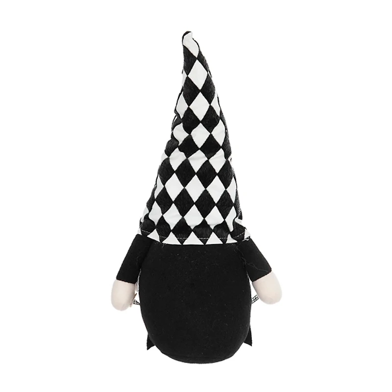 Checkered Halloween Gnome with Boo Banner