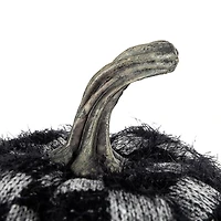 Black & White Checkered Fabric Pumpkin