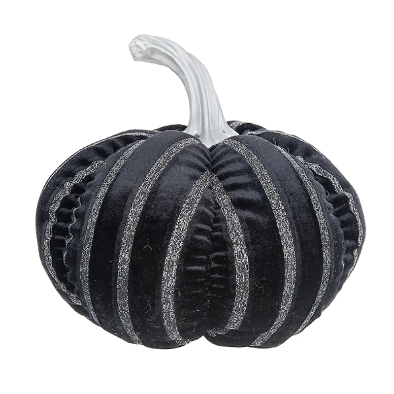 Black & White Striped Fabric Pumpkin