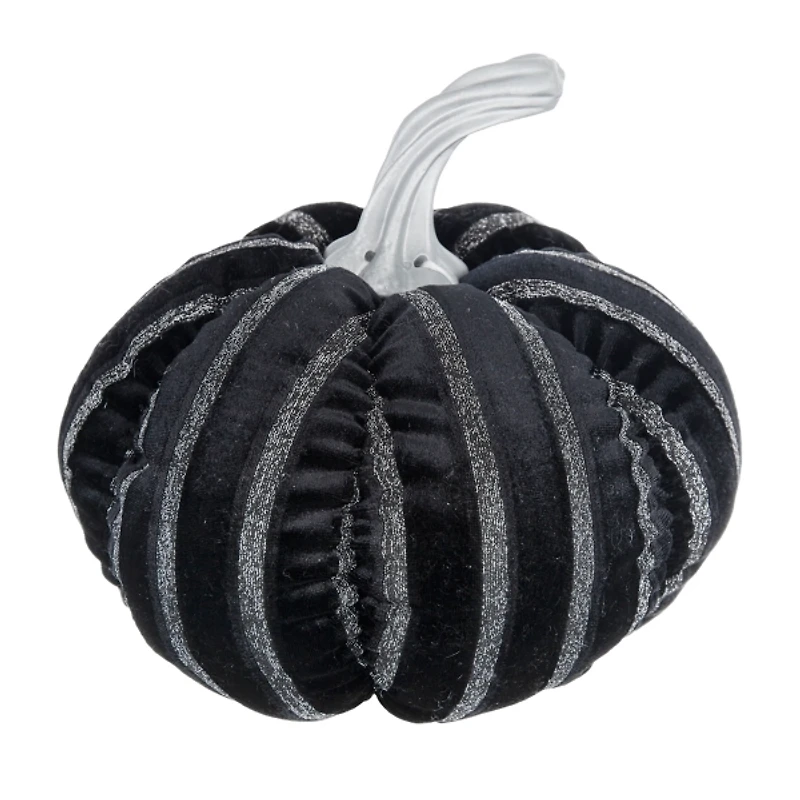 Black & White Striped Fabric Pumpkin