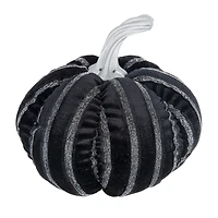 Black & White Striped Fabric Pumpkin