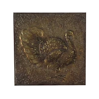 Bronze Metal Embossed Turkey Wall Plaque