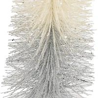 White and Silver Ombre Christmas Tabletop Tree
