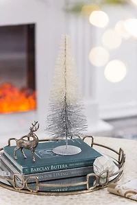 White and Silver Ombre Christmas Tabletop Tree