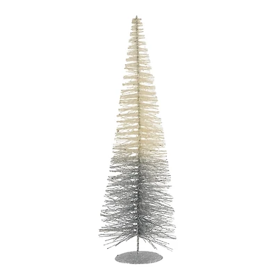White and Silver Ombre Christmas Tabletop Tree