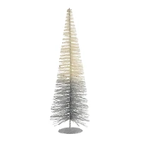 White and Silver Ombre Christmas Tabletop Tree