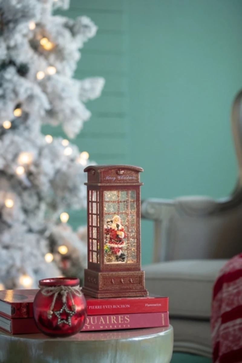 Santa in Phonebooth Snow Globe