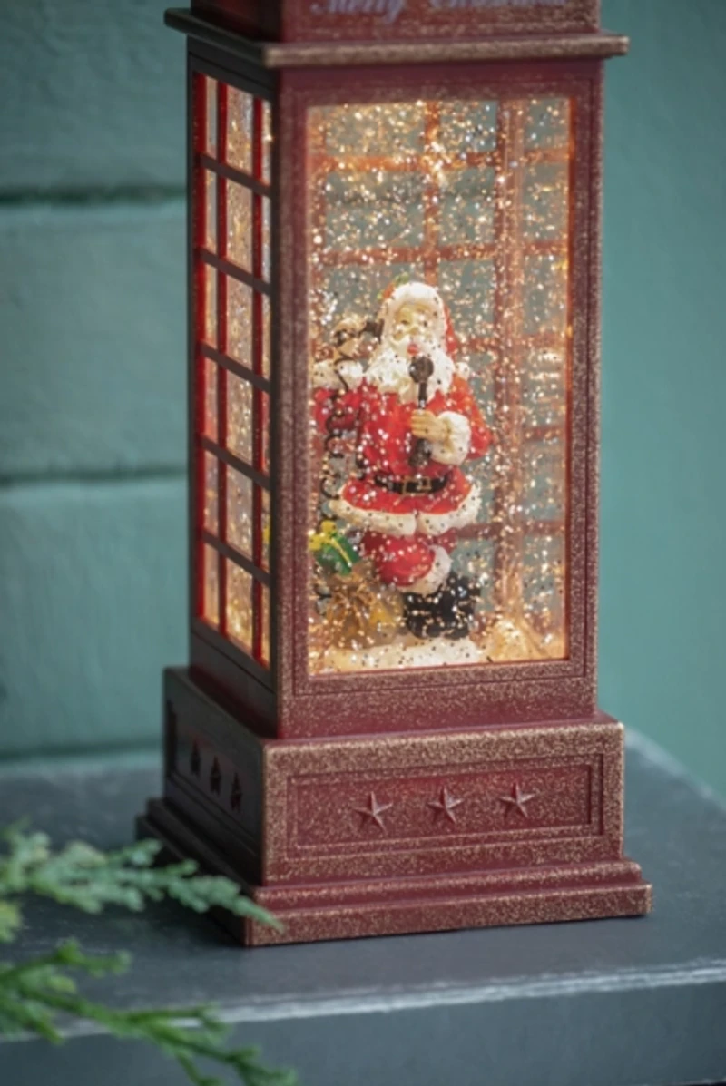 Santa in Phonebooth Snow Globe