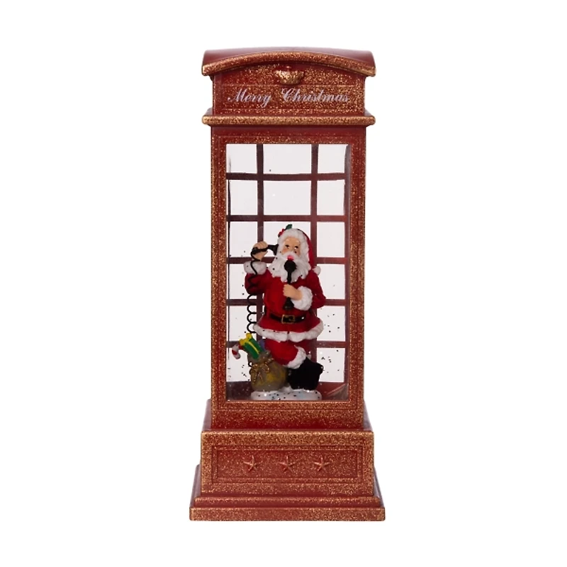 Santa in Phonebooth Snow Globe