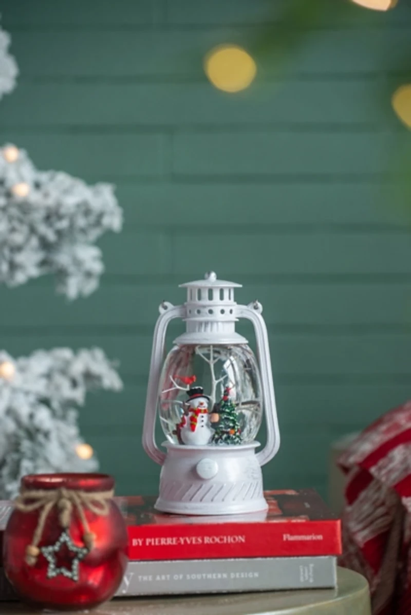 Snowman in Snow Globe Lantern