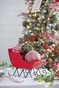 Red Iron Christmas Sleigh