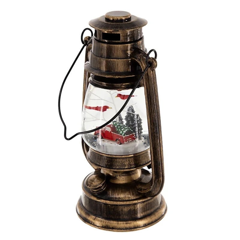 Red Cardinal in Snow Globe Lantern