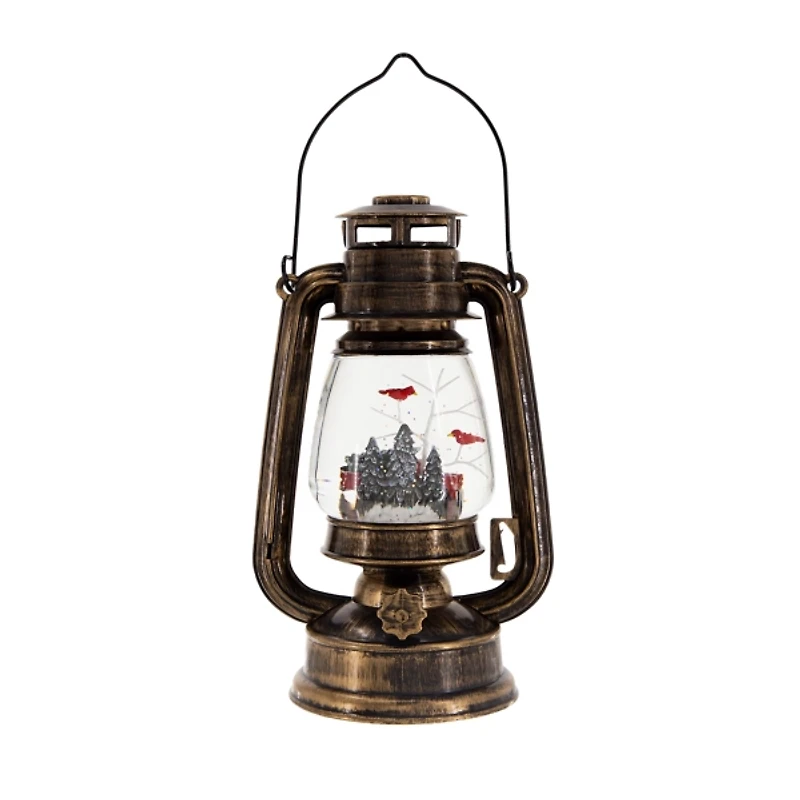 Red Cardinal in Snow Globe Lantern