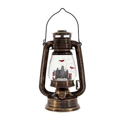 Red Cardinal in Snow Globe Lantern