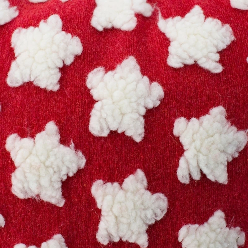 Snowflakes with Faux Fur Christmas Pillow