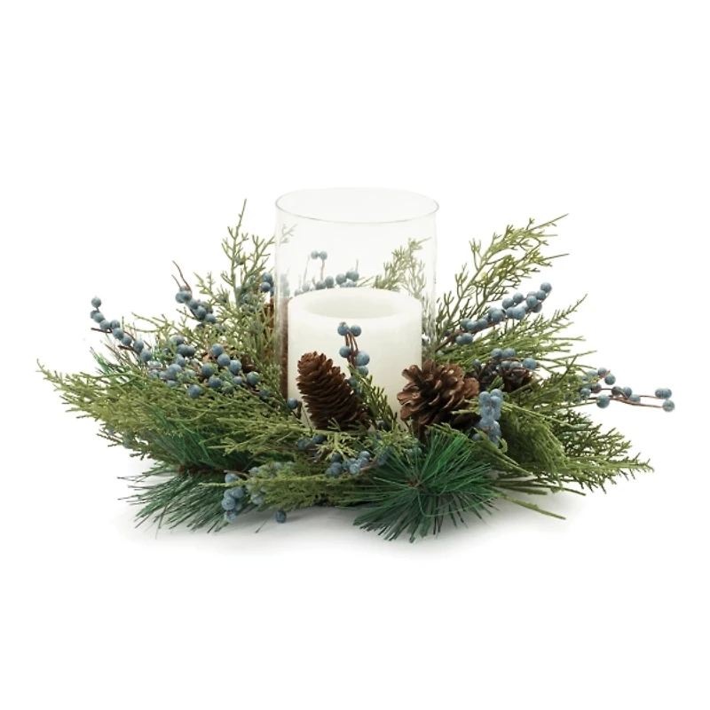 Mixed Pine Juniper Christmas Centerpiece