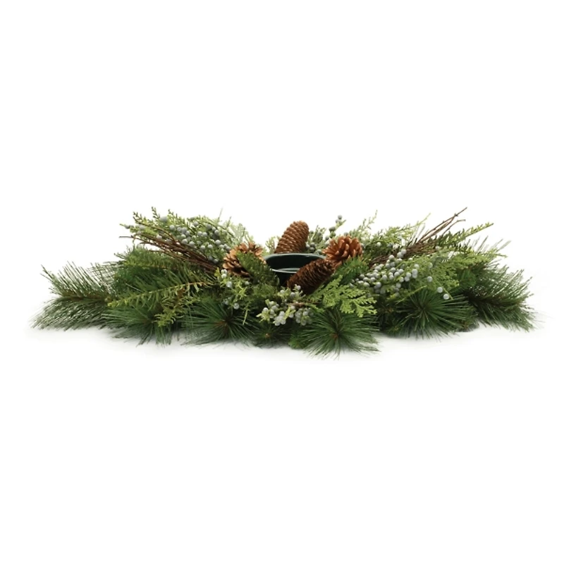 Mixed Pine Juniper Christmas Centerpiece, 28 in.