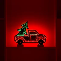Christmas Tree Pickup Truck Ekkolight Statue