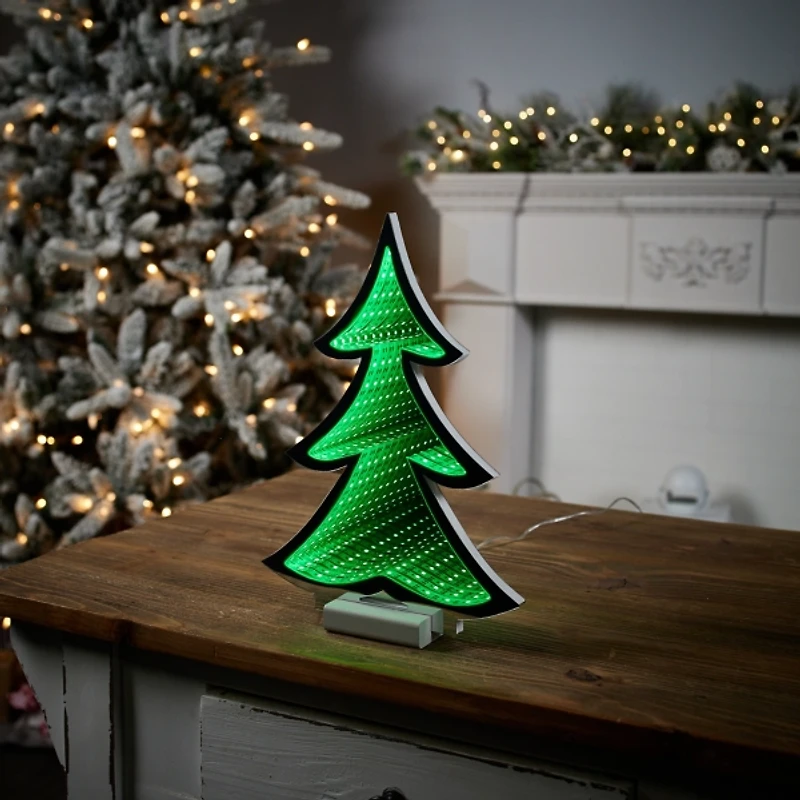 Green Pine Tree Ekkolight Statue, 11.75 in.