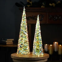 LED Iridescent Christmas Trees, Set of 2