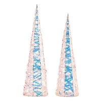 LED Iridescent Christmas Trees, Set of 2