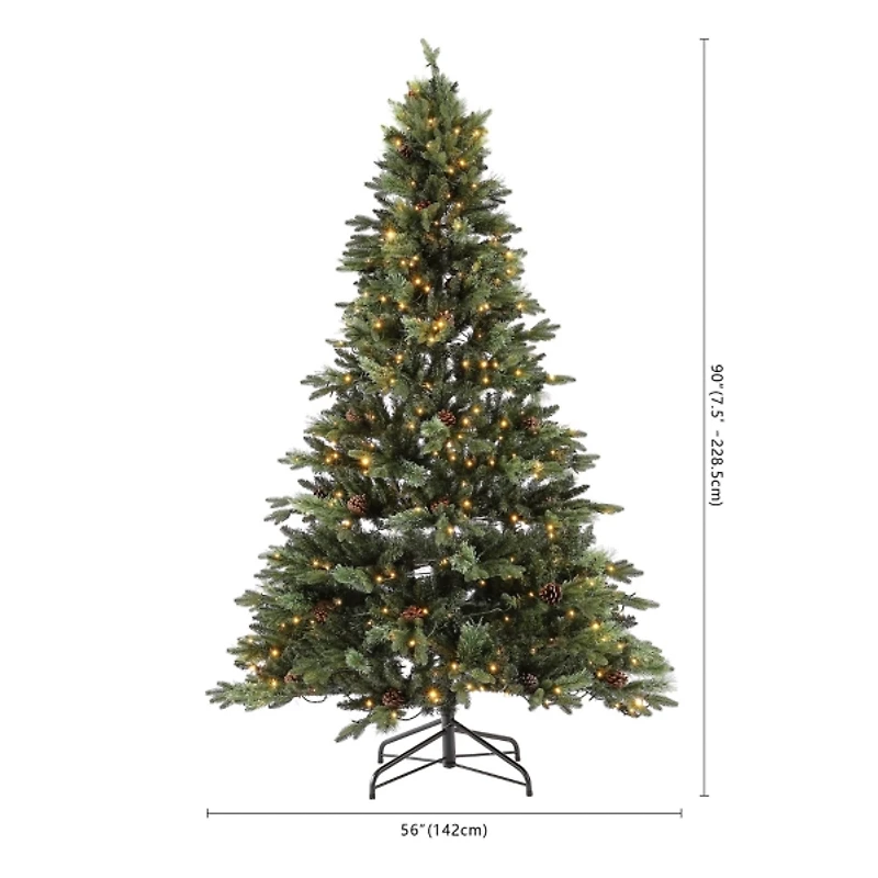 7.5 ft. Pre-Lit Nailia Artificial Christmas Tree