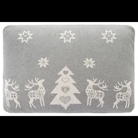 Gray Reindeer with Christmas Tree Pillow