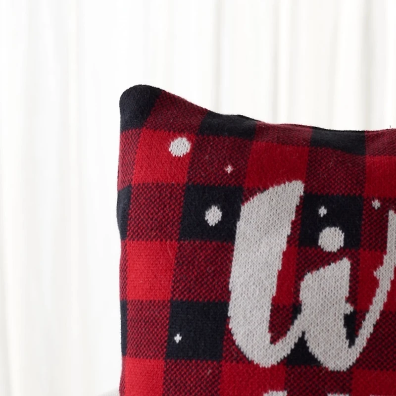 Wish Upon a Star Buffalo Check Christmas Pillow