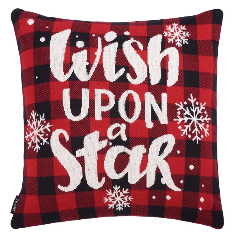 Wish Upon a Star Buffalo Check Christmas Pillow