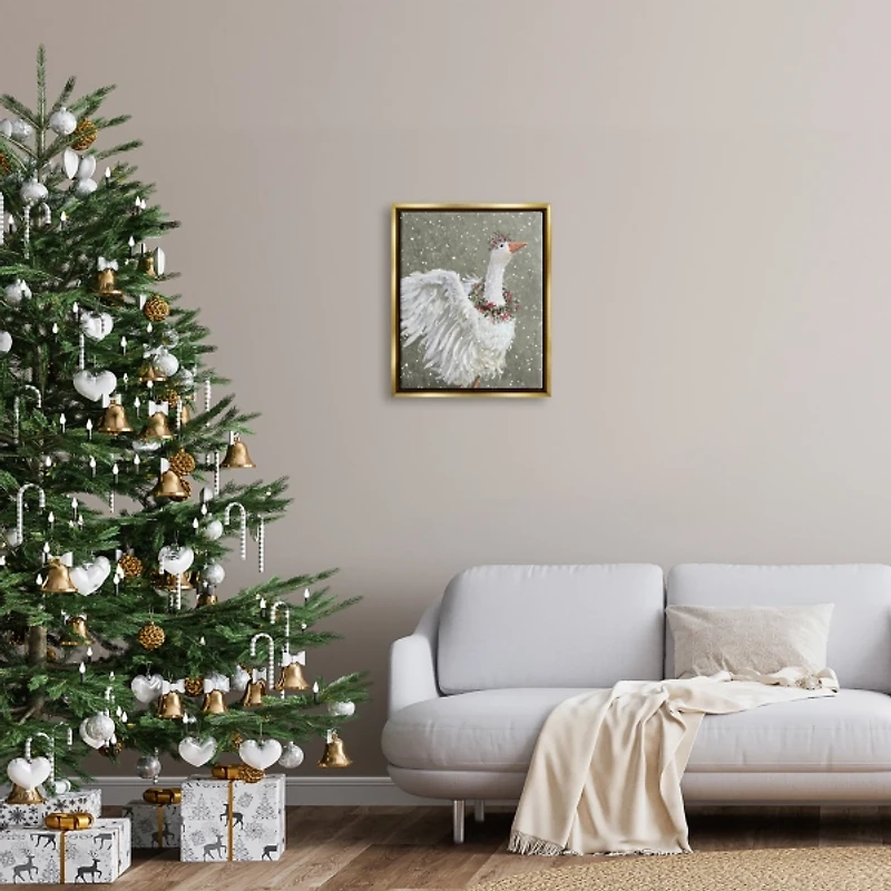 Winter Goose Framed Canvas Art Print