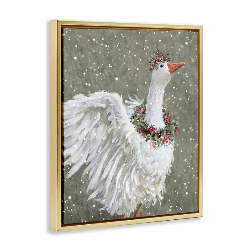 Winter Goose Framed Canvas Art Print